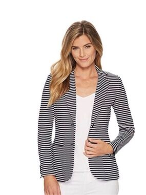 Lauren Ralph Lauren Navy and White Striped Blazer